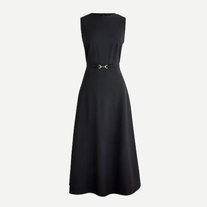 A-line midi dress in Italian stretch wool